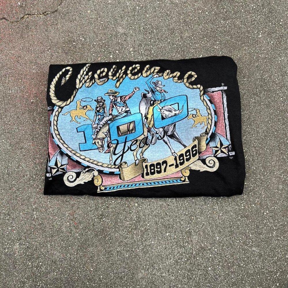 Vintage 96’ Cheyenne Cowboy 100 Year Anniversary Tee